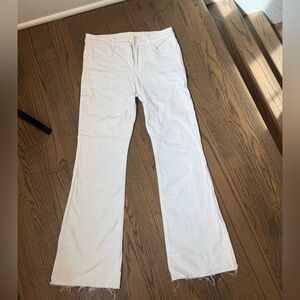 Worn 1x- Kut from the Kloth White Jean  Sz4- raw hem, high rise AbFab Flare